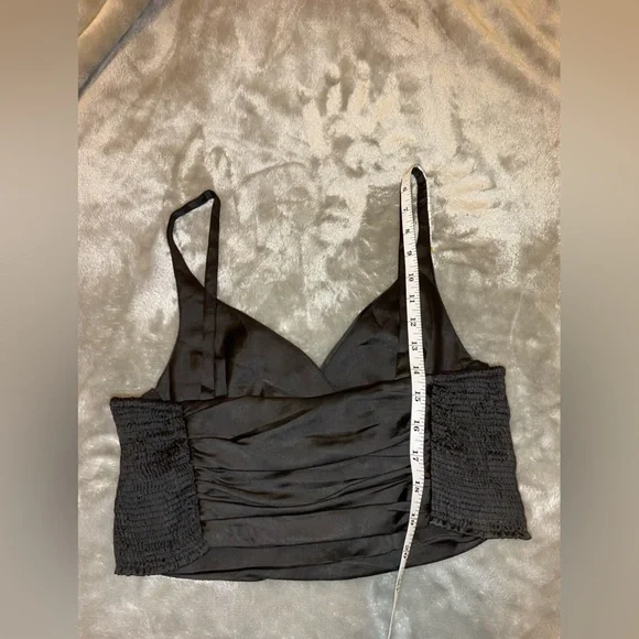 Zara NWT satin woman crop top Size Small - Picture 7 of 13